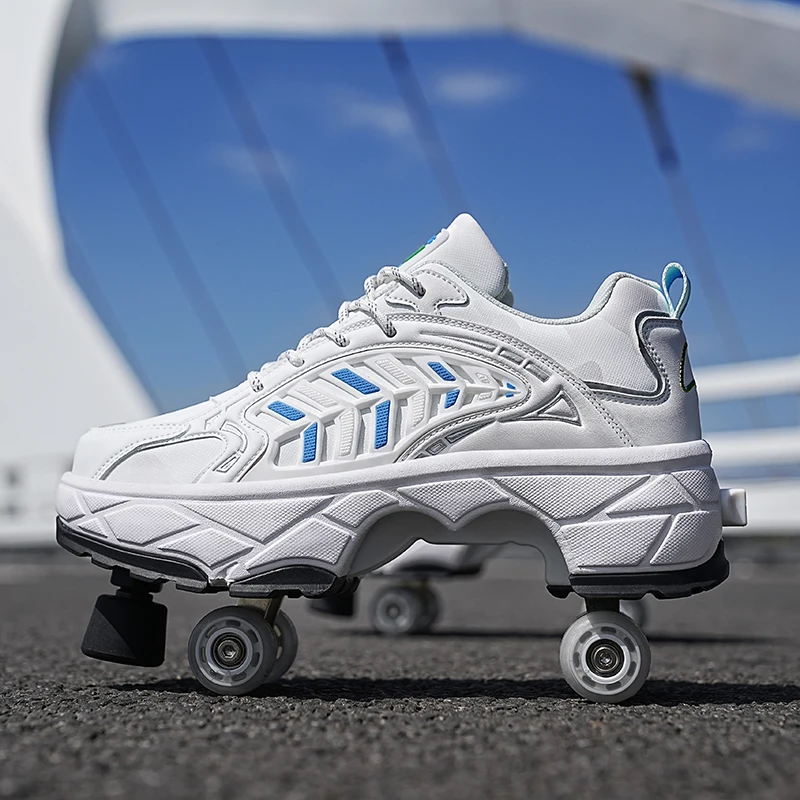Running Shoes - Kinderschaatsen met vier wielen, knopbediening, intrekbare