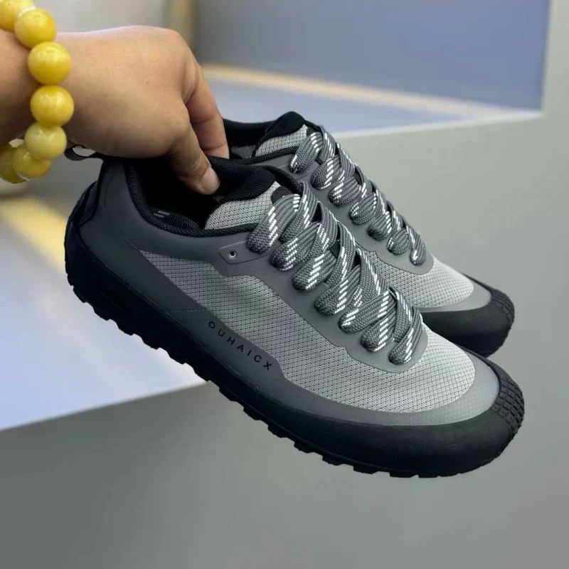 Solid Tone Anti Slip Heren Lag - Knit Fabric Lace Up Sneakers recensie en prijs