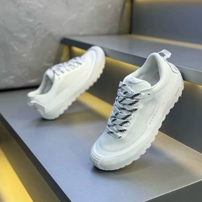 Solid Tone Anti Slip Heren Lag - Knit Fabric Lace Up Sneakers recensie en prijs